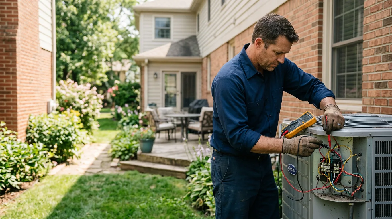 HVAC technician working near Topeka, KS